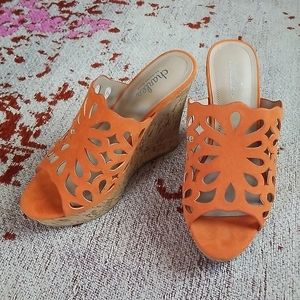 Charles David Orange Cutout Wedges